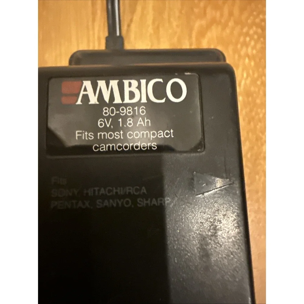 vintage ambico camcorder charger & battery 80-9816 6V 1.8 Ah